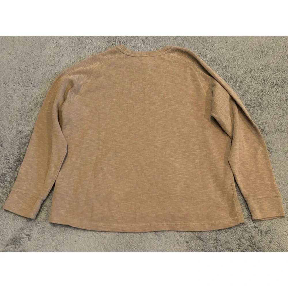 Banana Republic Mens XL Brown Crewneck Thermal Waffle Knit Sweater Pullover